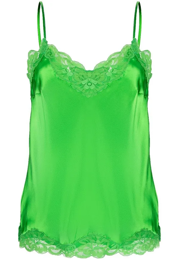 Gold Hawk lace-trim slip top - Grön