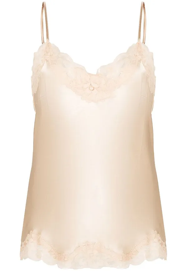 Gold Hawk lace-trim slip top - Neutral
