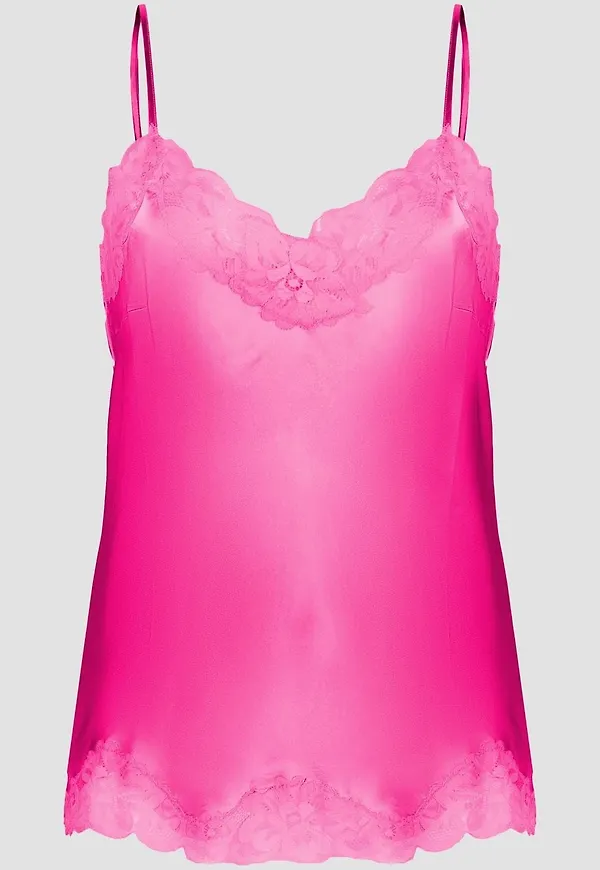 Gold Hawk lace-trim slip top - Rosa