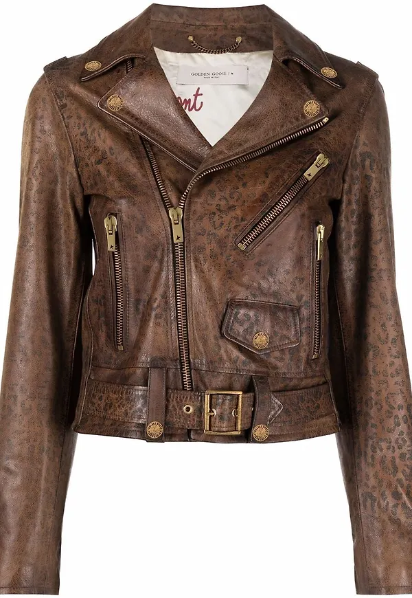 Golden Goose bikerjacka med dragkedja - Brun