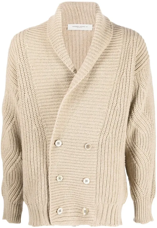 Golden Goose dubbelknäppt stickad kofta - Neutral