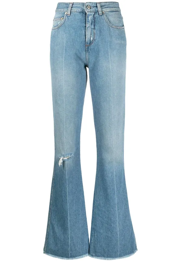 Golden Goose flare-jeans med slitning - Blå