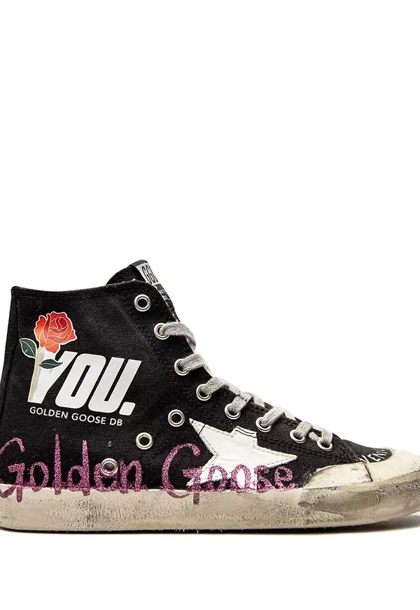 Golden Goose Francy höga sneakers - Svart