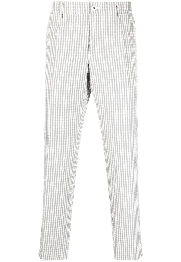 Golden Goose ginghamrutiga sidenbyxor - Vit