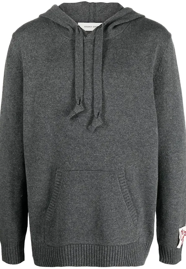 Golden Goose hoodie med dragsko - Grå