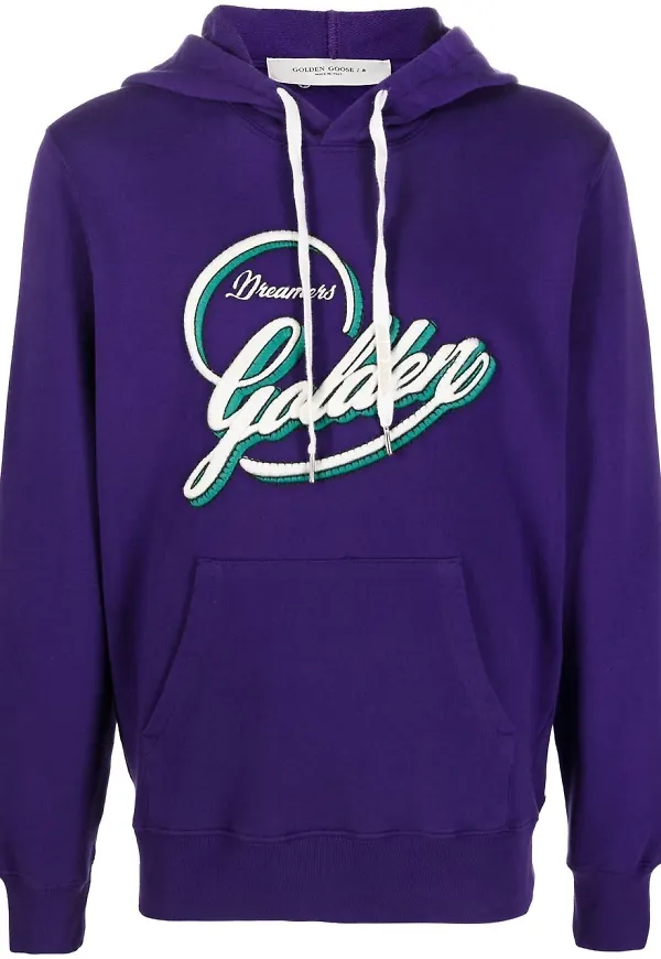 Golden Goose hoodie med slogan - Lila
