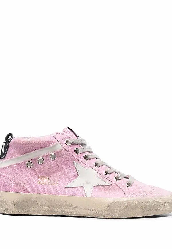 Golden Goose höga lädersneakers - Rosa