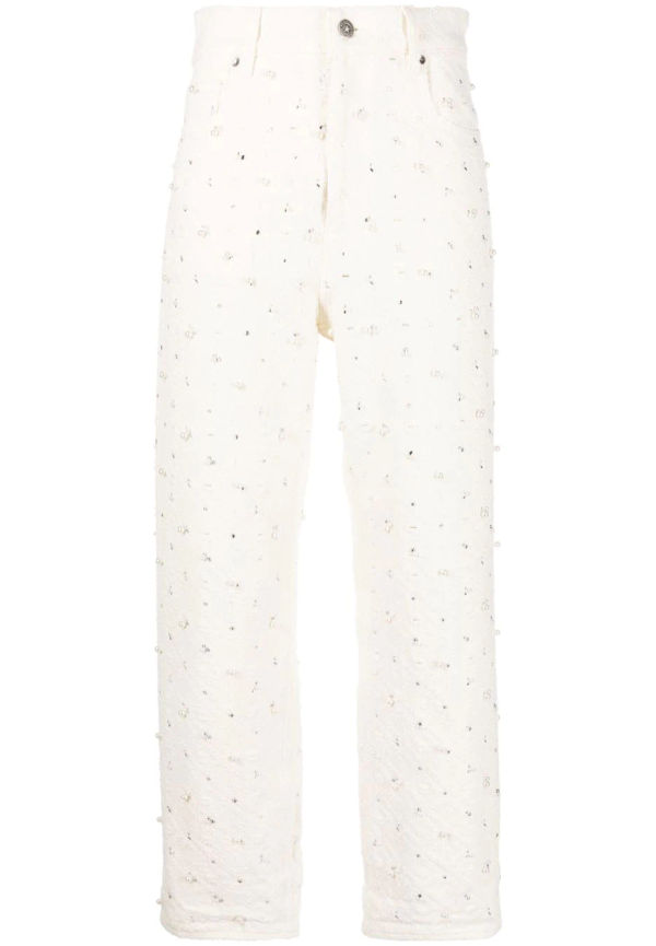 Golden Goose jeans med konstpärlor - Vit
