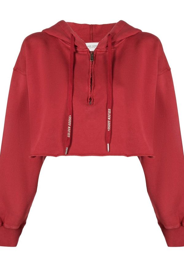 Golden Goose kort hoodie med dragsko - Röd