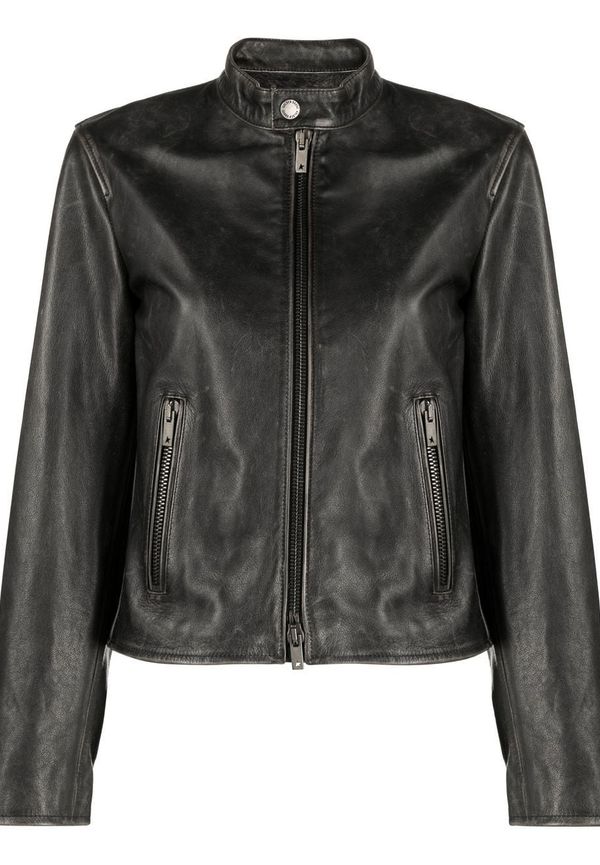 Golden Goose kort skinnjacka - Svart