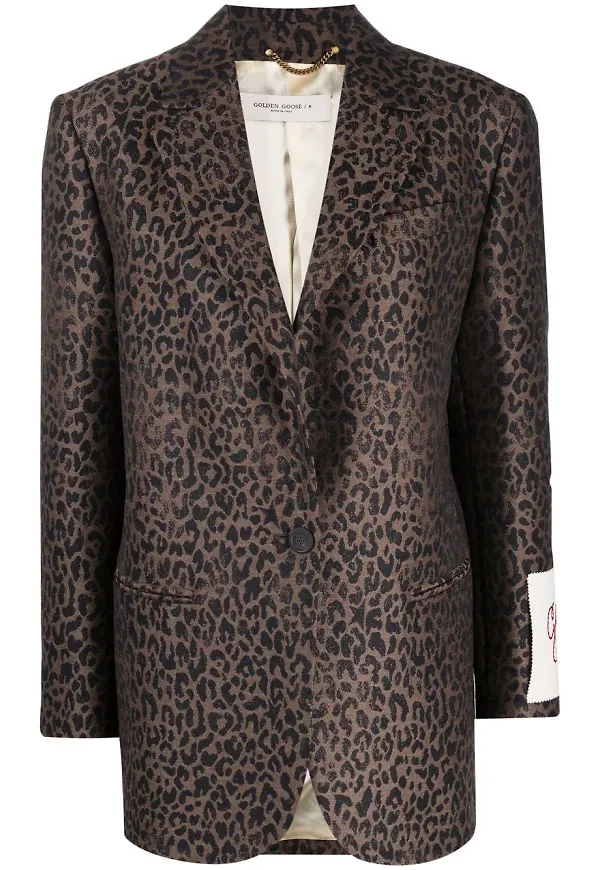 Golden Goose leopardmönstrad blazerjacka - Brun