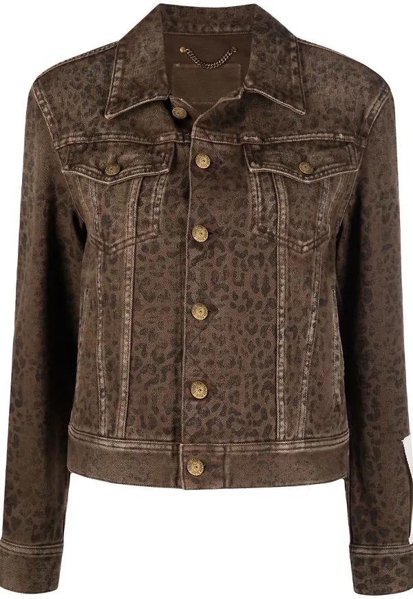 Golden Goose leopardmönstrad jeansjacka - Brun