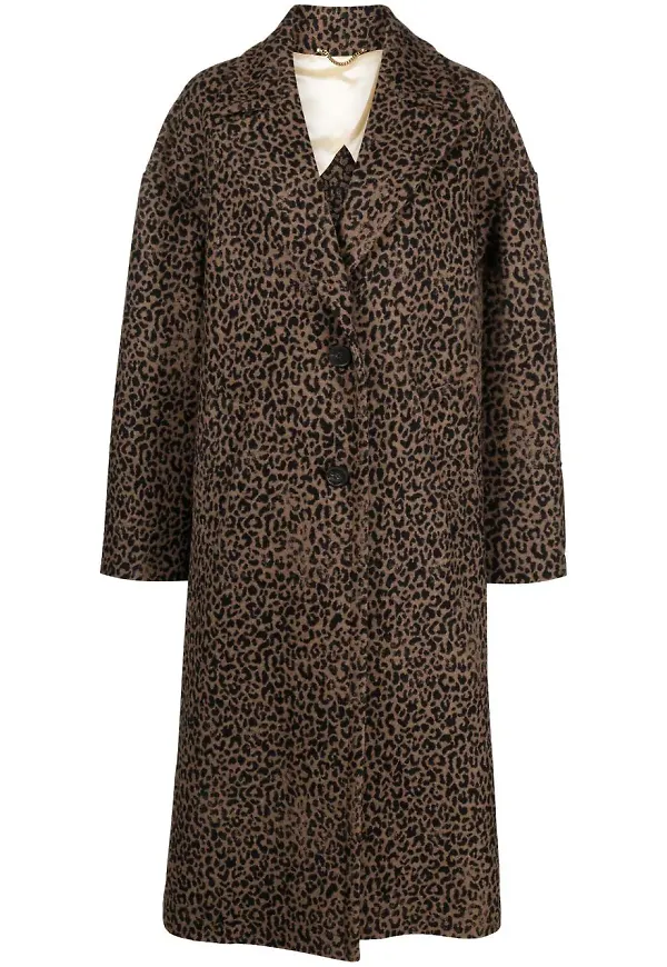 Golden Goose leopardmönstrad kappa - Svart