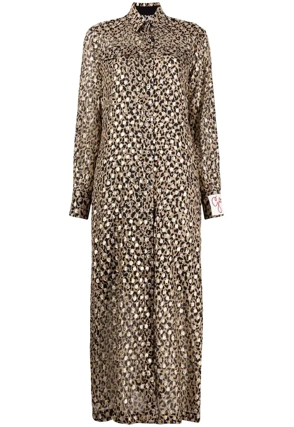 Golden Goose leopardmönstrad skjortklänning - Neutral