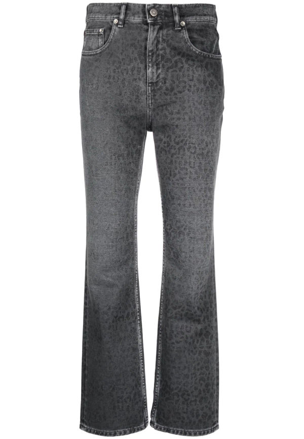 Golden Goose leopardmönstrade croppade jeans - Grå