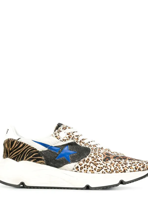 Golden Goose leopardmönstrade låga sneakers - Brun