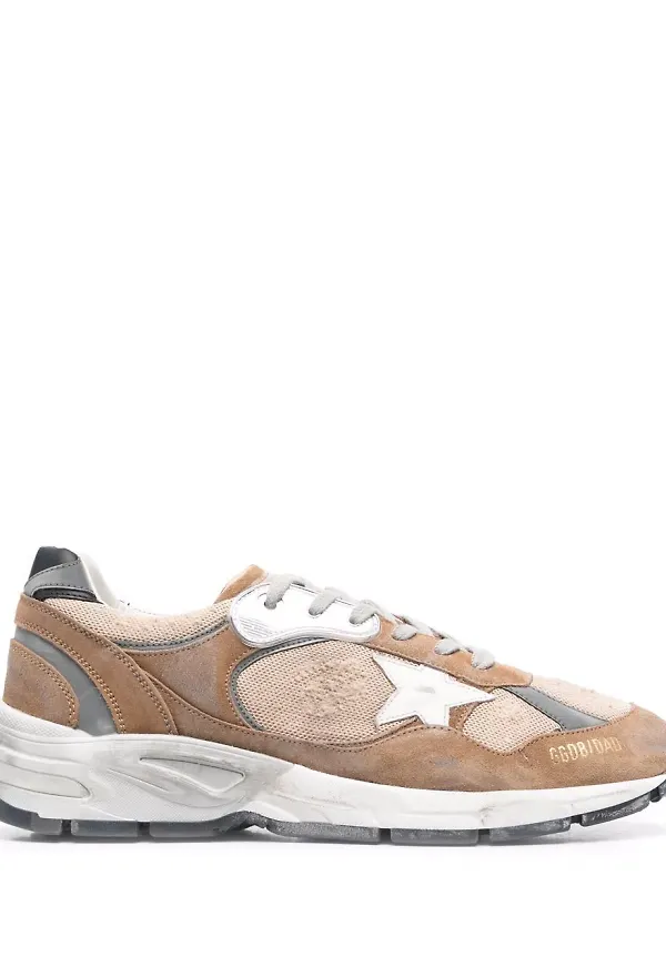 Golden Goose lädersneakers med stjärnmärke - Brun