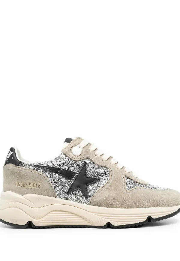 Golden Goose löparsneakers med glitter - Grå