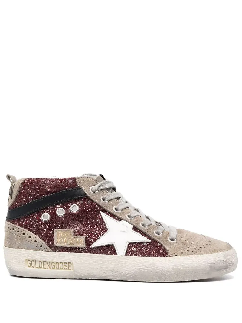 Golden Goose Mid Star höga sneakers - Röd