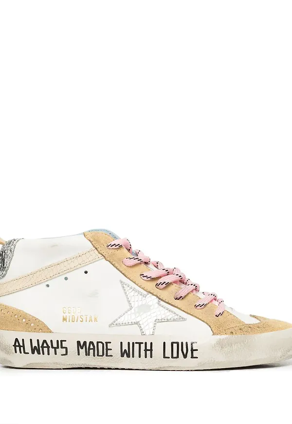 Golden Goose Mid Star lädersneakers - Flerfärgad