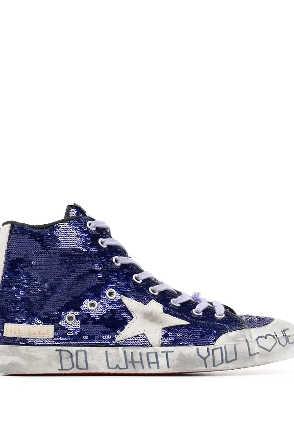 Golden Goose paljettprydda sneakers - Blå