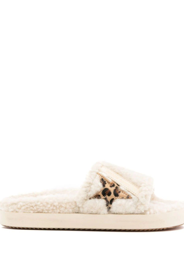 Golden Goose Poolstar fårskinnstofflor - Neutral