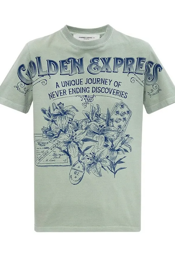 Golden Goose Printed T-shirt Grön, Dam