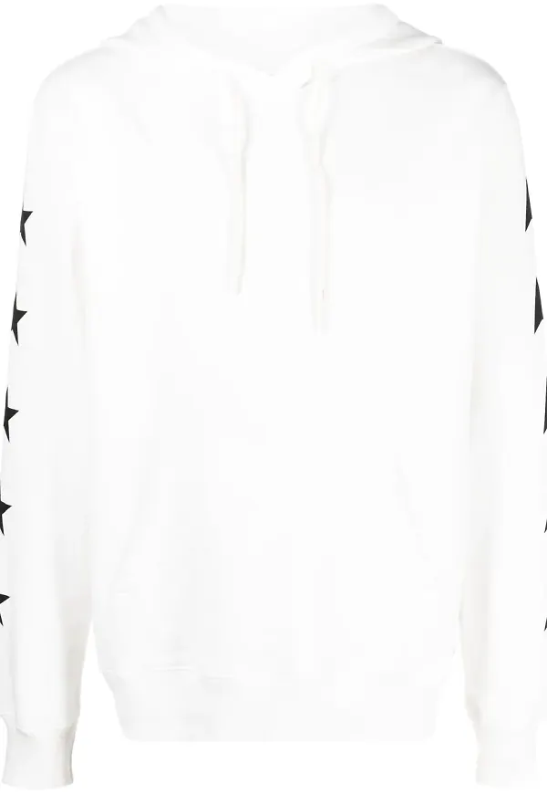 Golden Goose pullover-hoodie med stjärntryck - Vit