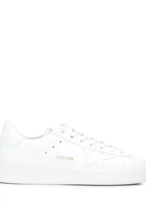 Golden Goose Pure låga lädersneakers - Vit