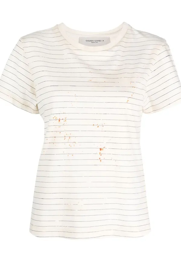 Golden Goose randig t-shirt - Neutral