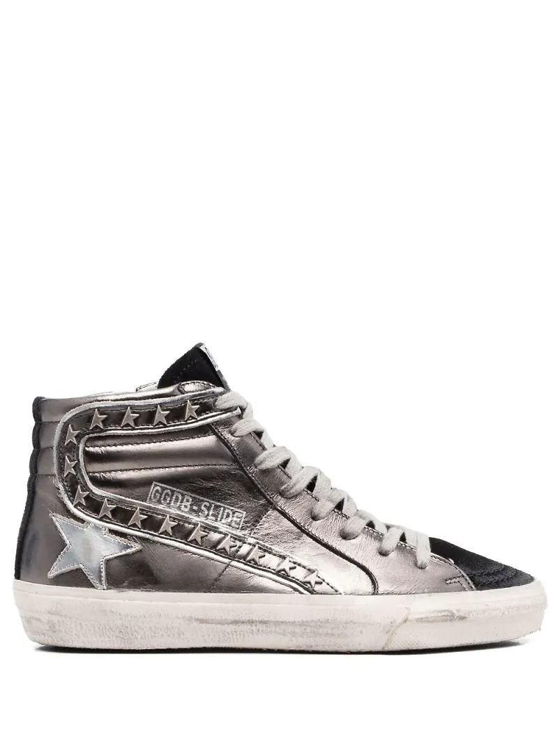 Golden Goose Slide höga sneakers - Grå