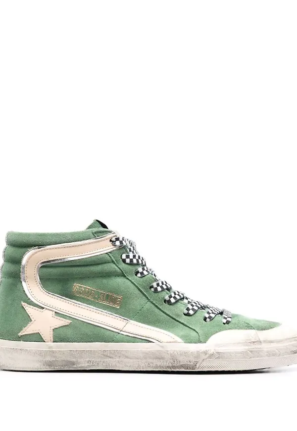 Golden Goose Slide höga sneakers - Grön