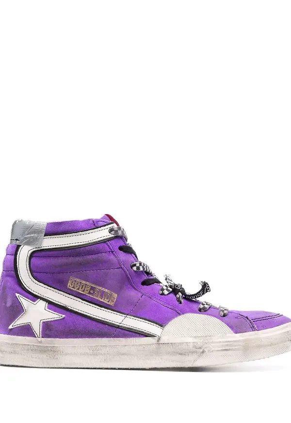 Golden Goose Slide höga sneakers - Lila
