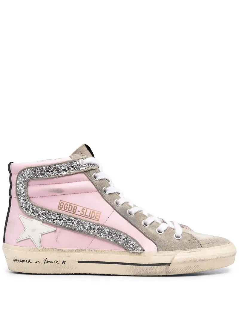 Golden Goose Slide höga sneakers - Rosa