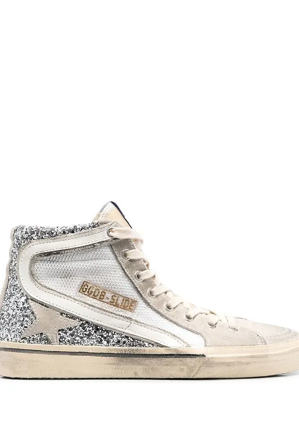 Golden Goose Slide höga sneakers - Silverfärgad