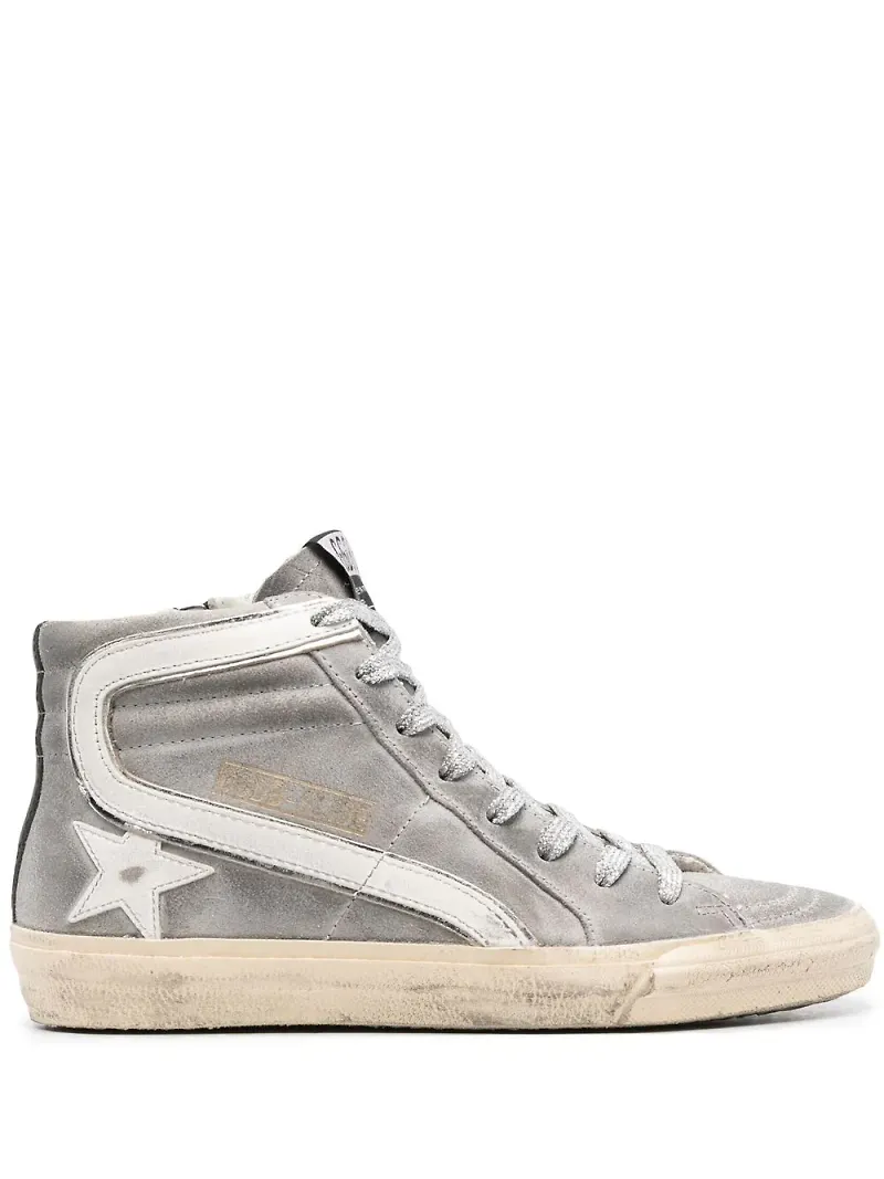 Golden Goose Slide höga sneakers - Silverfärgad