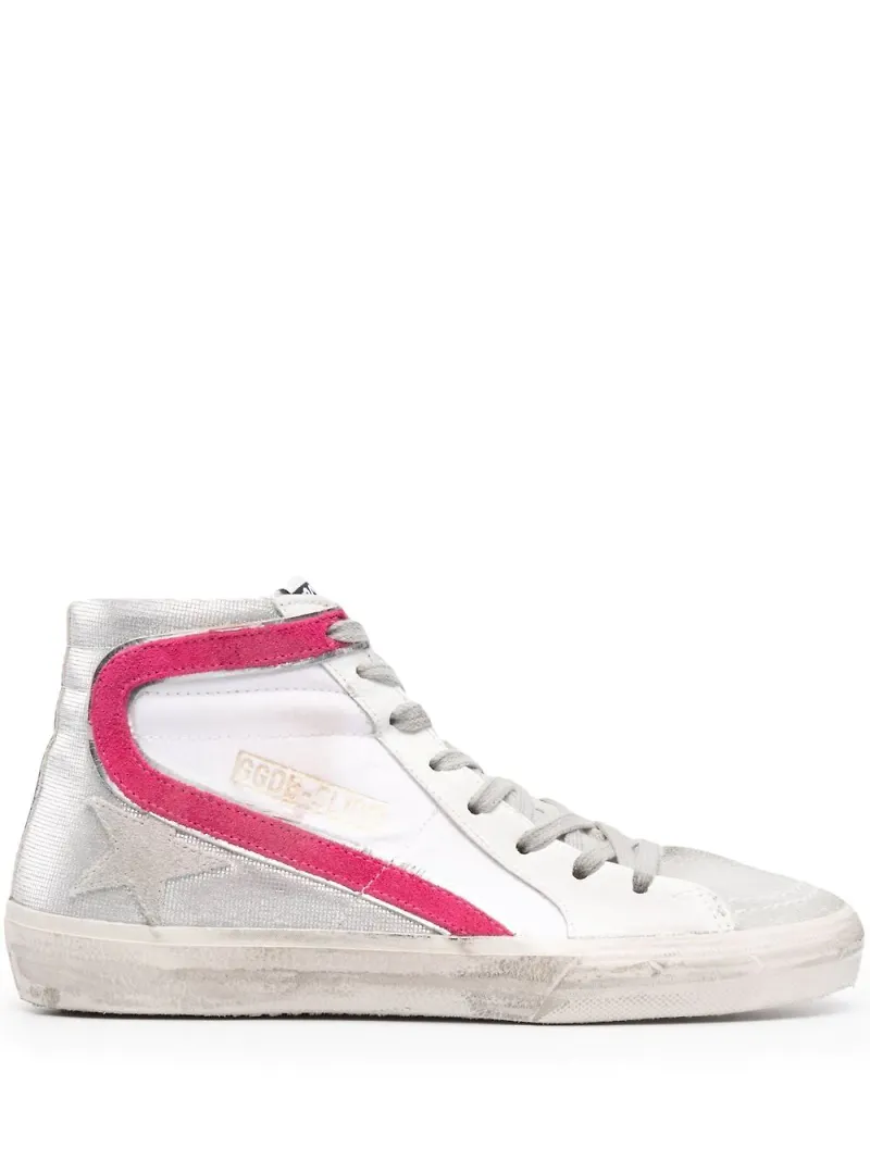 Golden Goose Slide höga sneakers - Silverfärgad