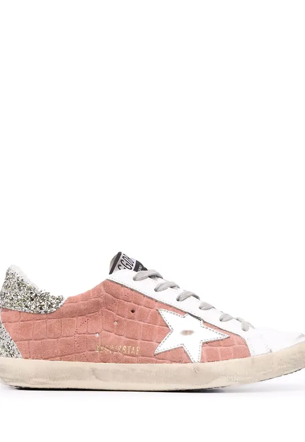 Golden Goose sneakers med krokodileffekt - Vit