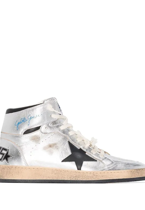 Golden Goose Star höga sneakers - Silverfärgad