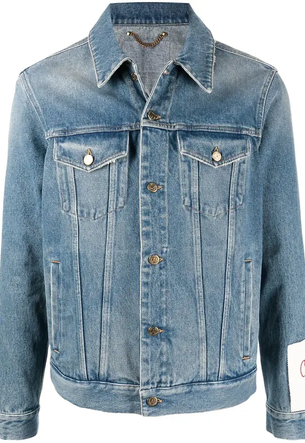 Golden Goose stentvättad jeansjacka - Blå
