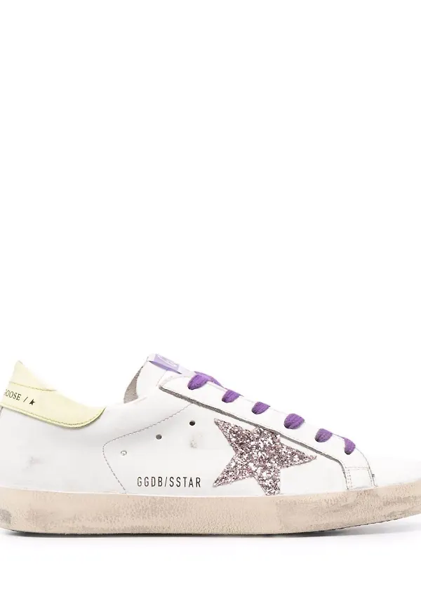 Golden Goose Super-Star glittriga sneakers - Vit