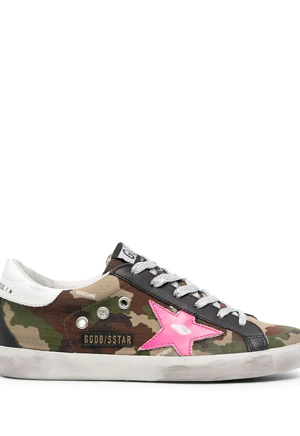 Golden Goose Super-Star kamouflagemönstrade sneakers - Grön