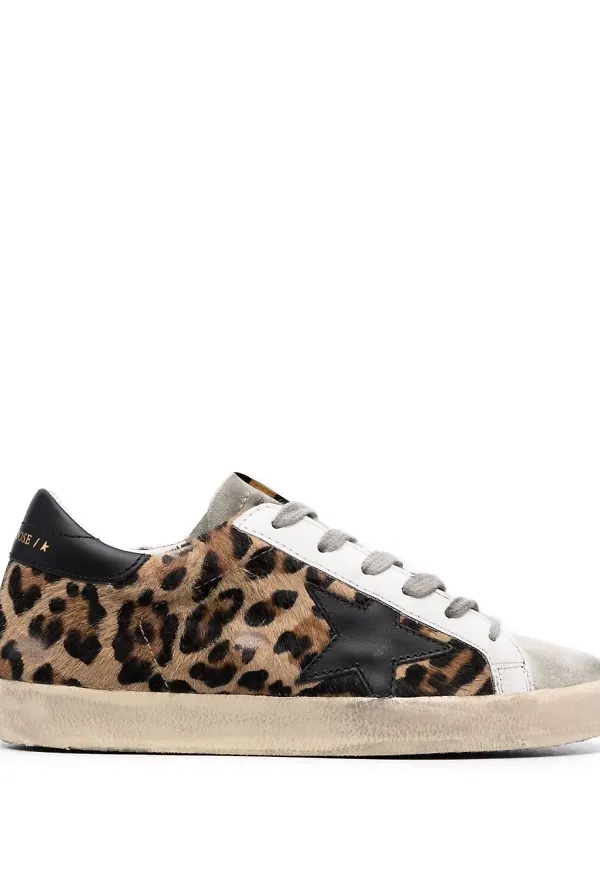 Golden Goose Super-Star leopardmönstrade sneakers - Brun