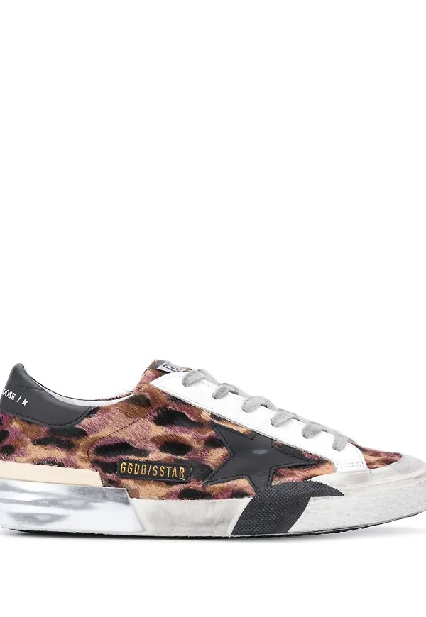 Golden Goose Super-Star leopardmönstrade sneakers - Brun