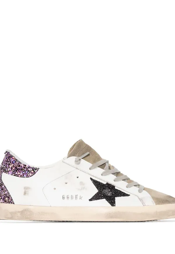 Golden Goose Super Star låga träningsskor med panel - Vit