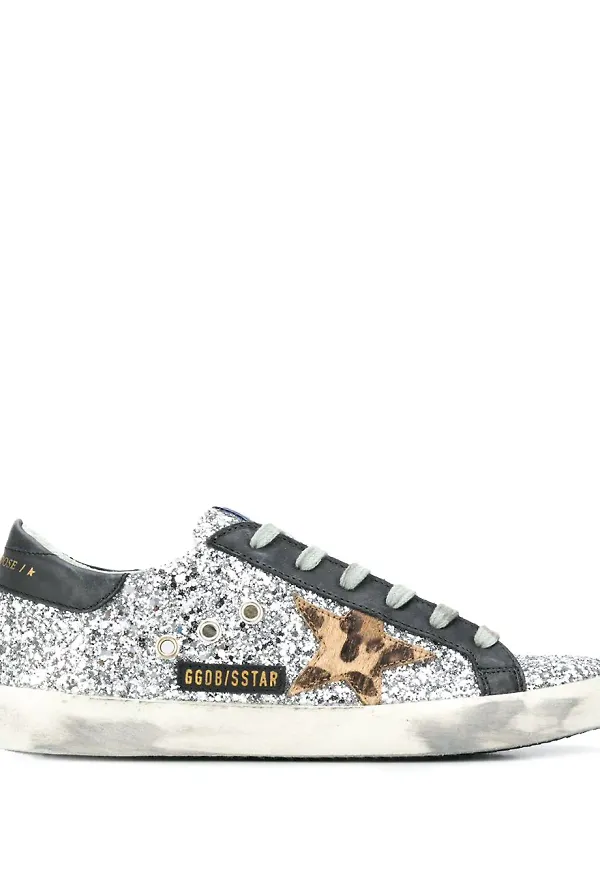Golden Goose Superstar glittriga sneakers - Silverfärgad