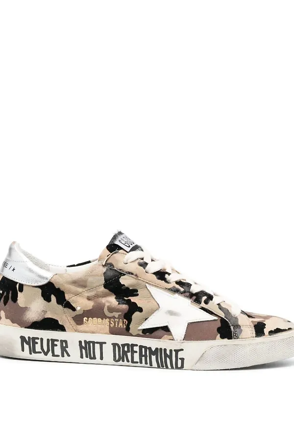Golden Goose Superstar kamouflagemönstrade sneakers - Grön
