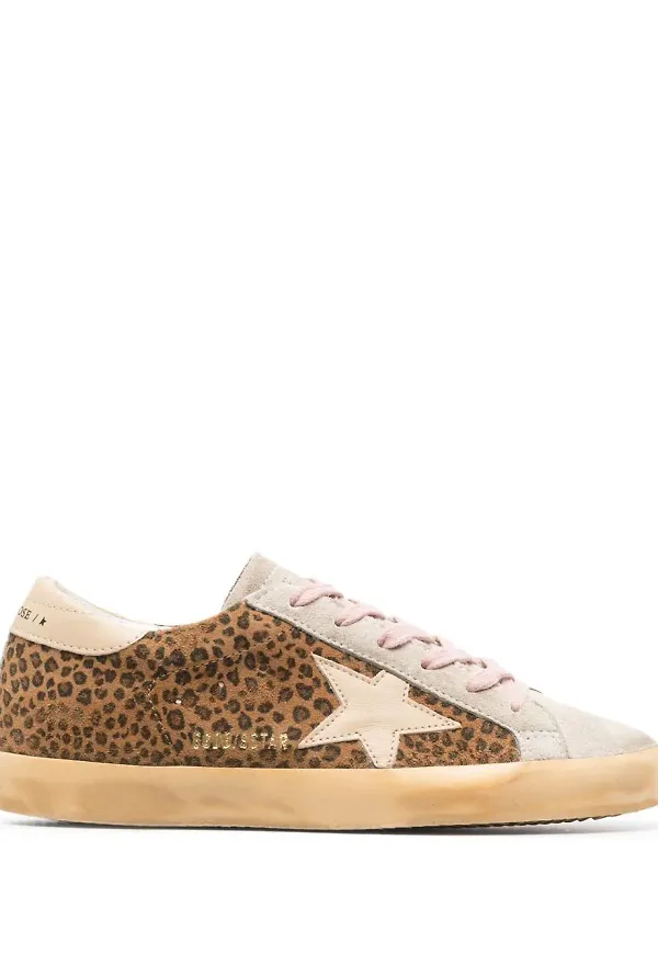 Golden Goose Superstar leopardmönstrade sneakers - Brun