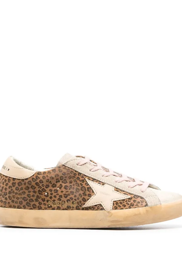 Golden Goose Superstar leopardmönstrade sneakers - Brun