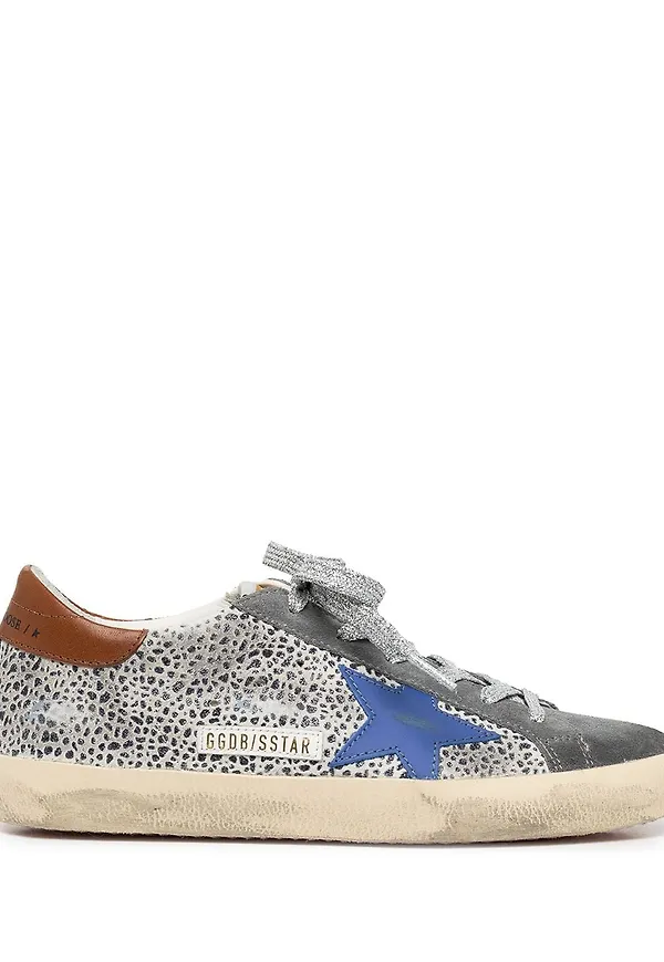 Golden Goose Superstar leopardmönstrade sneakers - Grå
